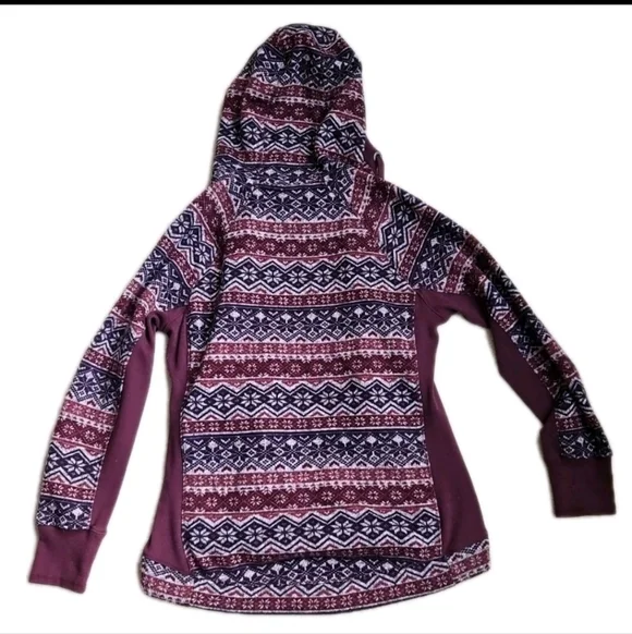 Avalanche Womens Fair Isle Full Zip Hooded Cozy Sweater Jacket, Size Large - Picture 8 of 8